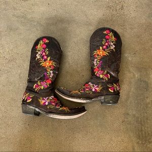 Old Gringo Brown Boots with vibrant flowers